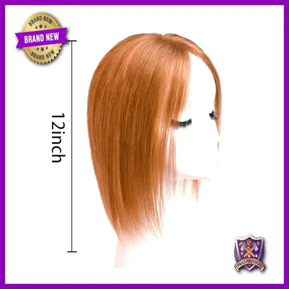 Human Hair Topper Clip-In Swiss Lace Base No Bangs Thinning Hair Coverage